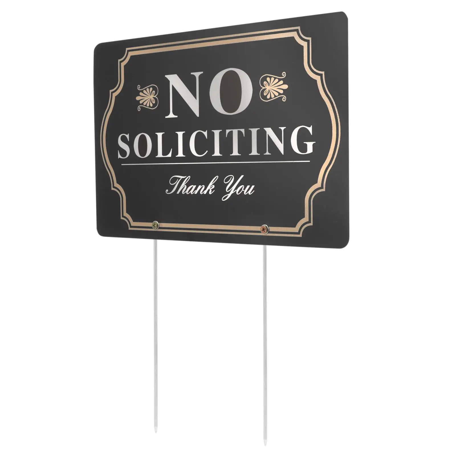 No Soliciting Yard Sign Home Stake Outdoor Aluminum High Visibility Material Easy Installation Practical Use Multi