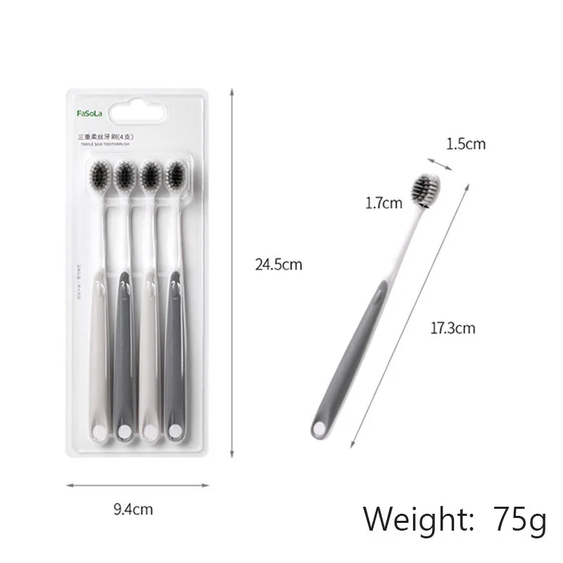 Wide Head Premium Soft Bristled Toothbrush For Adults Three Layer Brush Filament Household Protection Gingival Toothbrush Tools