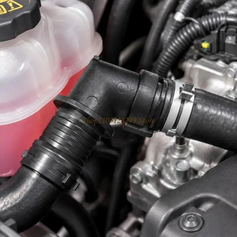 Engine Cooling System Hose Fitting with Plastic Flange Body and Ribbed Connection End for W205 S205 C205 W213 Radiator Coolant H