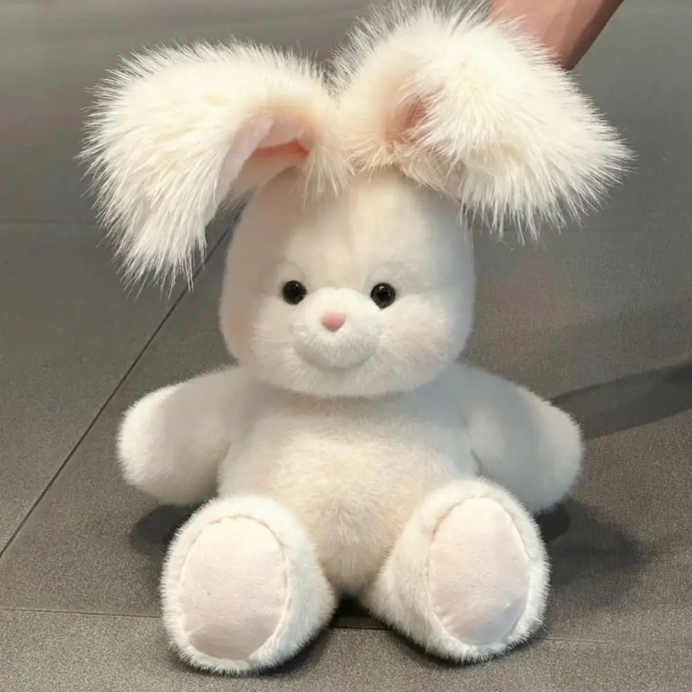 Image of Kreatives Geschenk Weiches Hasen-Plüschtier Kuschelkissen Emotionale Unterstützung 17,7 Zoll Plüschtier mit Langen Ohren Niedliches Plüschkissen