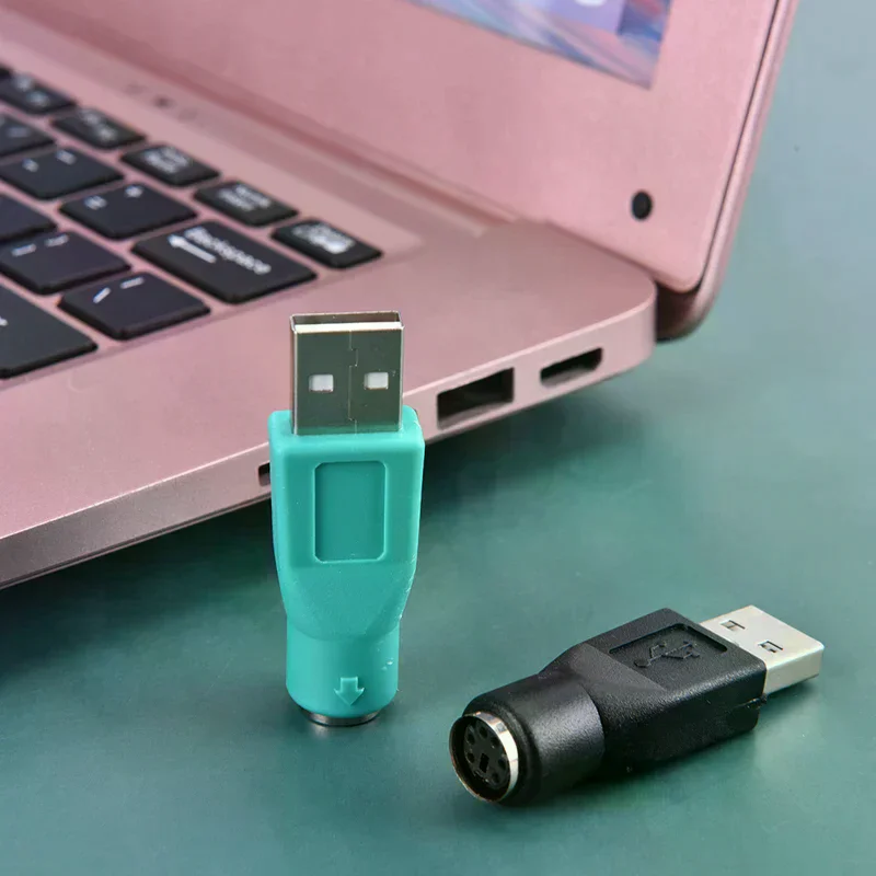 2 Female To USB Male Adaptor Converter Adapter PC Laptop Mouse Keyboard /