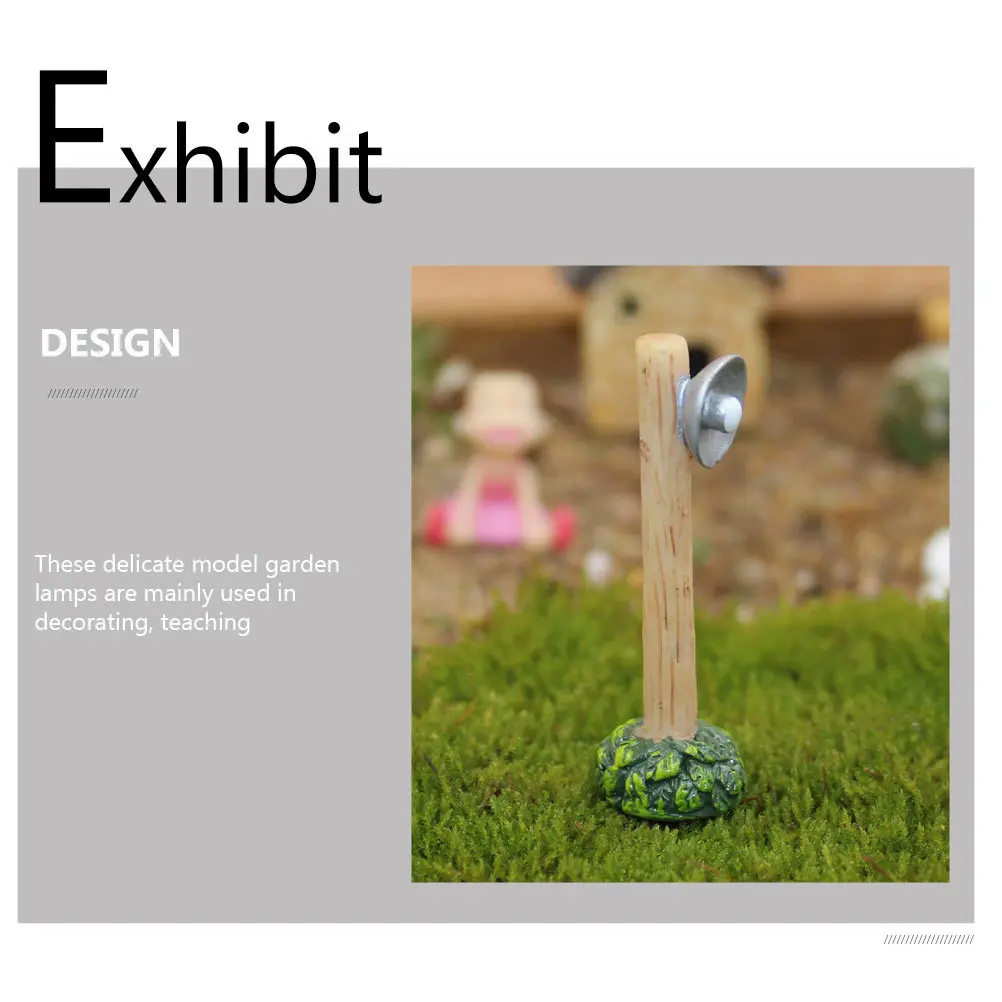 

4Pcs Micro Landscape Street Lights Resin Miniature Village Lamps Simulation Lamps Mossy Microlandscape Garden Decor DIY Mini