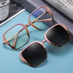 Ceofy Women Fashion Glasses Frame Optical Retro Square Polarized Magnetic Sunglasses Prescription Big Eyeglasses Frame 95319
