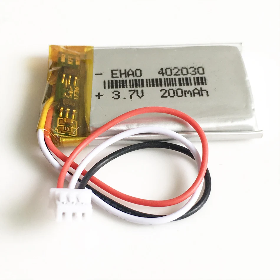 3.7V 200mAh 402030   Akumulator litowo-polimerowy LiPo JST 1,25 mm 3-pinowe złącze do ręcznego GPS Mp3 GPS Bluetooth