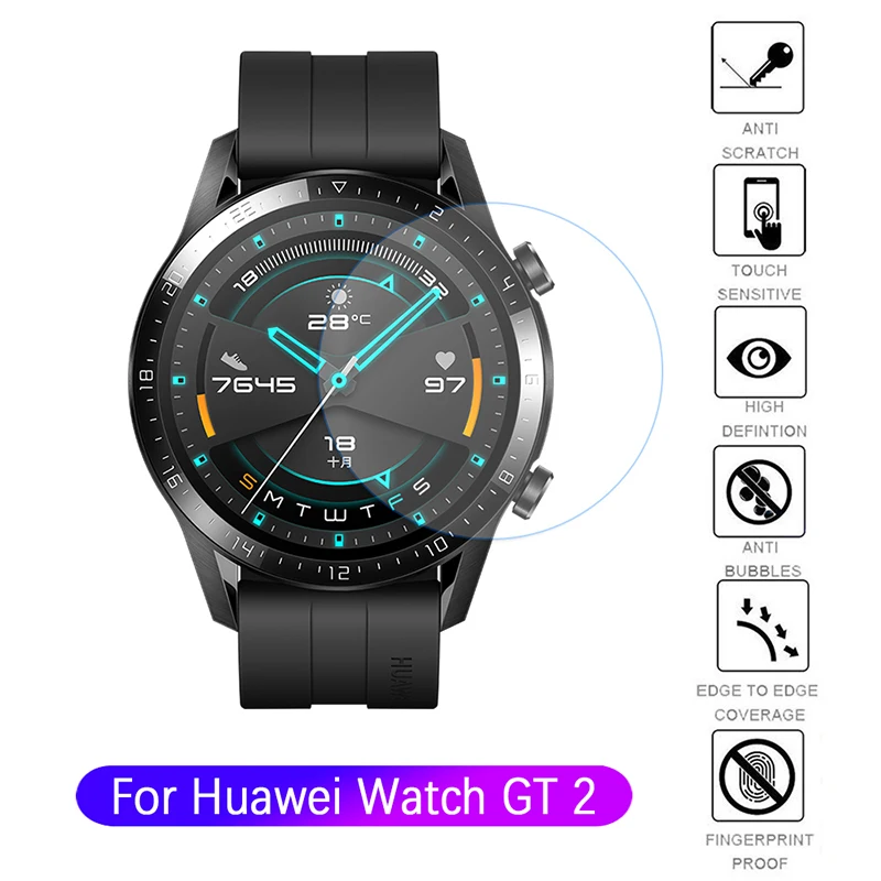 Tempered Glass Screen Protector For Huawei Watch GT 2 42 46mm Anti‑Scratch HD Clear 9H Hardness Smart Watch Protective Film