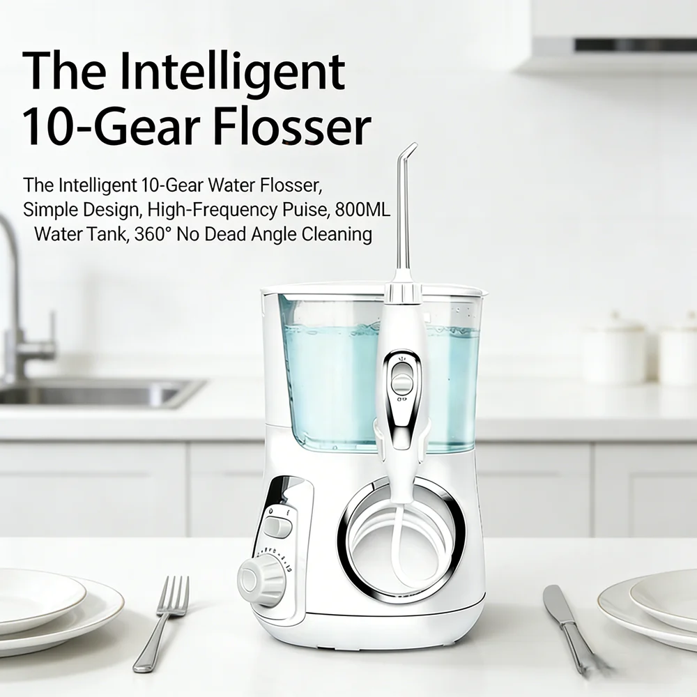 

10 Modes Electric Water Irrigator 800ML 5 Nozzles Dental Flosser Home Use Deep Clean Teeth Fresh Breath
