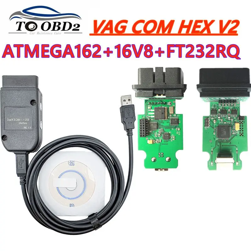 

VAG COM HEX V2 B03-25.3.0 Интерфейс ATMEGA162 PCB 16V8 FT232RQ Сканер Для VW Для AUDI Для Skoda Автомобильный диагностический инструмент