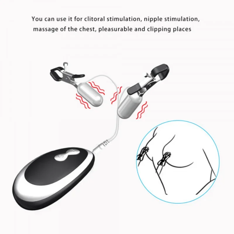 Potężny 20-częstotliwościowy wibrator do sutków wibracyjny klips do sutków klips do łechtaczki Party gra dla dorosłych produkt erotyczny zabawki erotyczne dla kobiet para