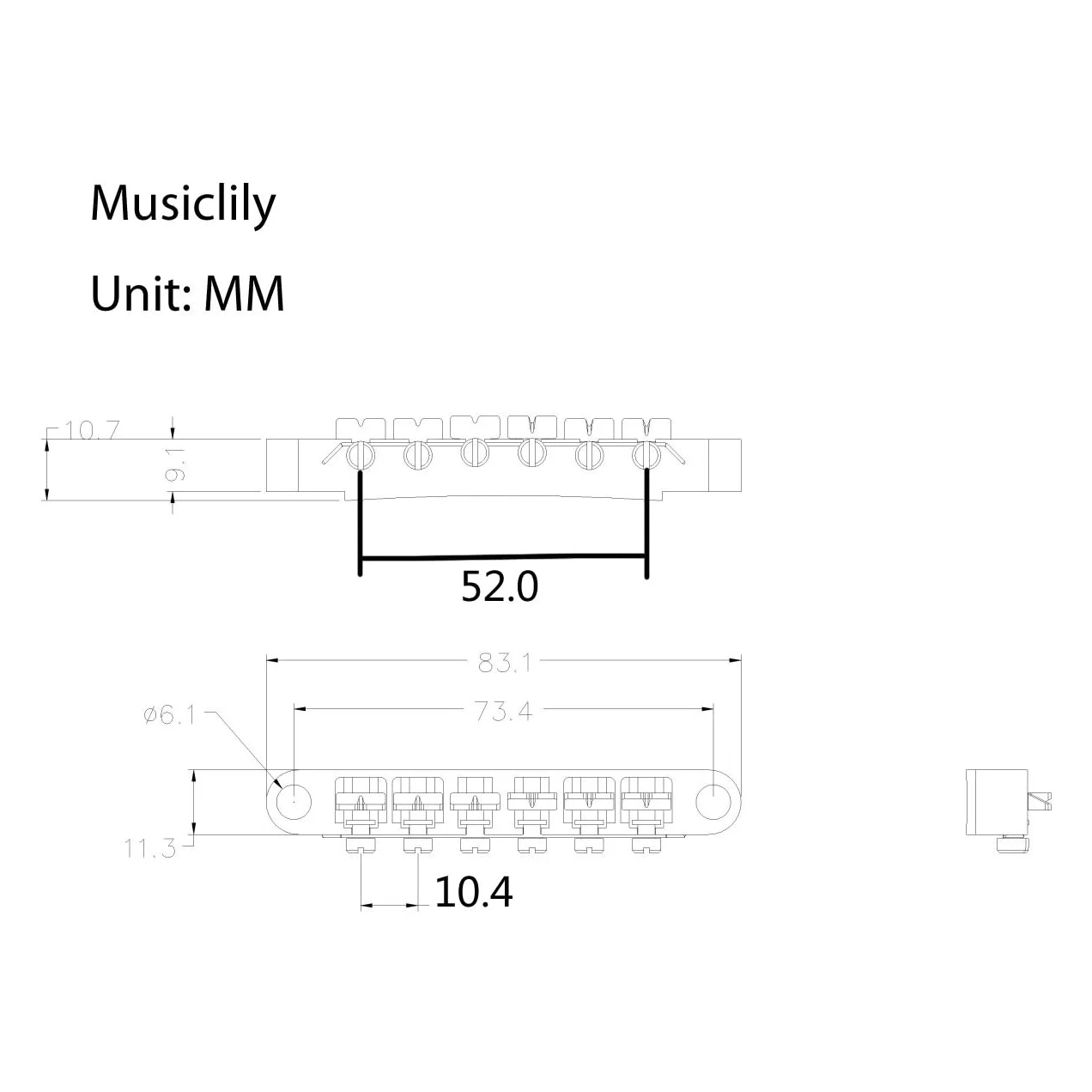 Electric Guitar Tailpiece Set Bridge and Tailpiece Set Replacement Parts Bridge for Gibson Les Paul Electric Guitar