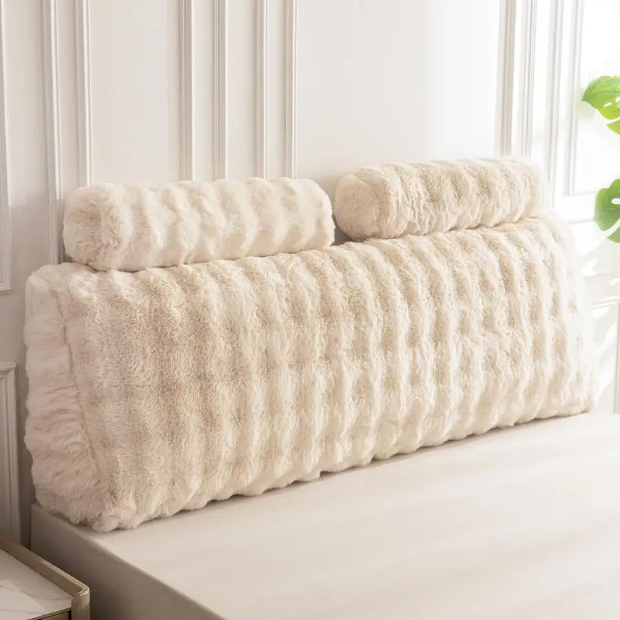 

Подушка изголовья Queen, Ультрамягкая клиновая подушка с 2 цилиндрическими подушками для шеи, наполнителем из пены с эффектом памяти, подушка для поддержки спины для кровати S