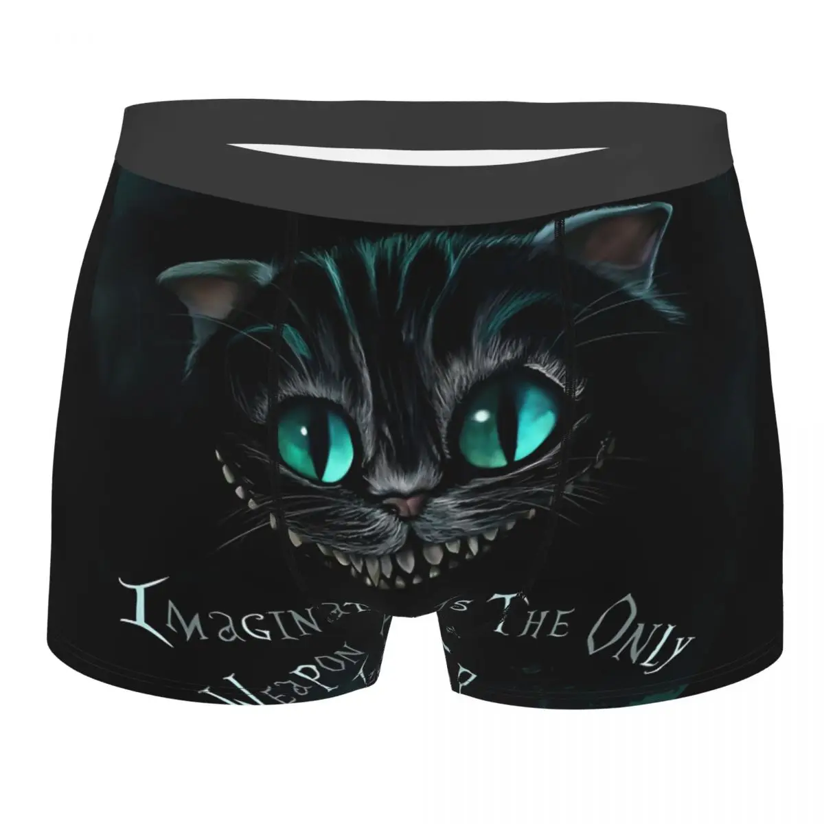 

Customized Cheshire Cat Underwear Male Printed We're All Mad Here Smile Boxer Shorts Panties Briefs Soft Underpants