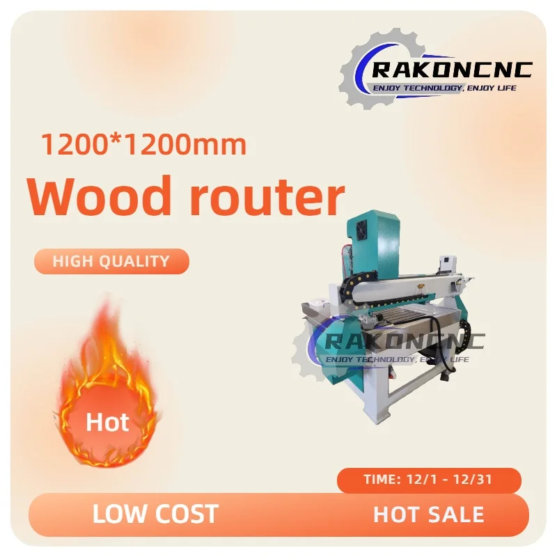 

1212 Wood Router 4 Axis CNC Wood Engraving Cutting Machine 3D Woodworking Tools CNC Router with CE Certification Water Tank