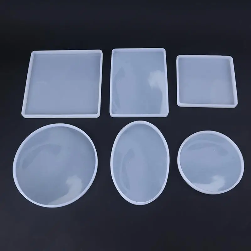 

Transparent Round Oval Coaster Resin Casting Molds Silicone Epoxy Resin Mold for DIY Jewelry Making Cup Tray Home Decoration