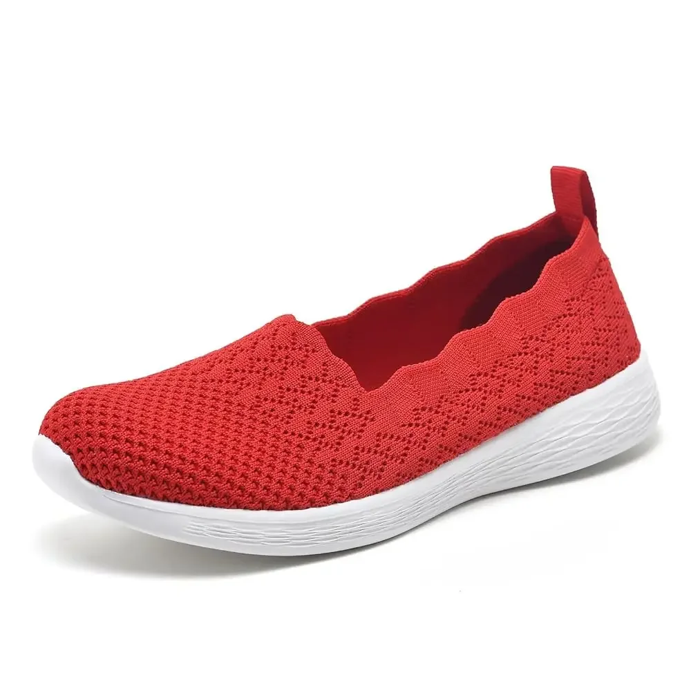 

Women's Slip on Loafer Shoes - Mesh Casual Ballet Flat Nurse Walking Sneakers Knit Round Toe Casual Memory Foam Shoes