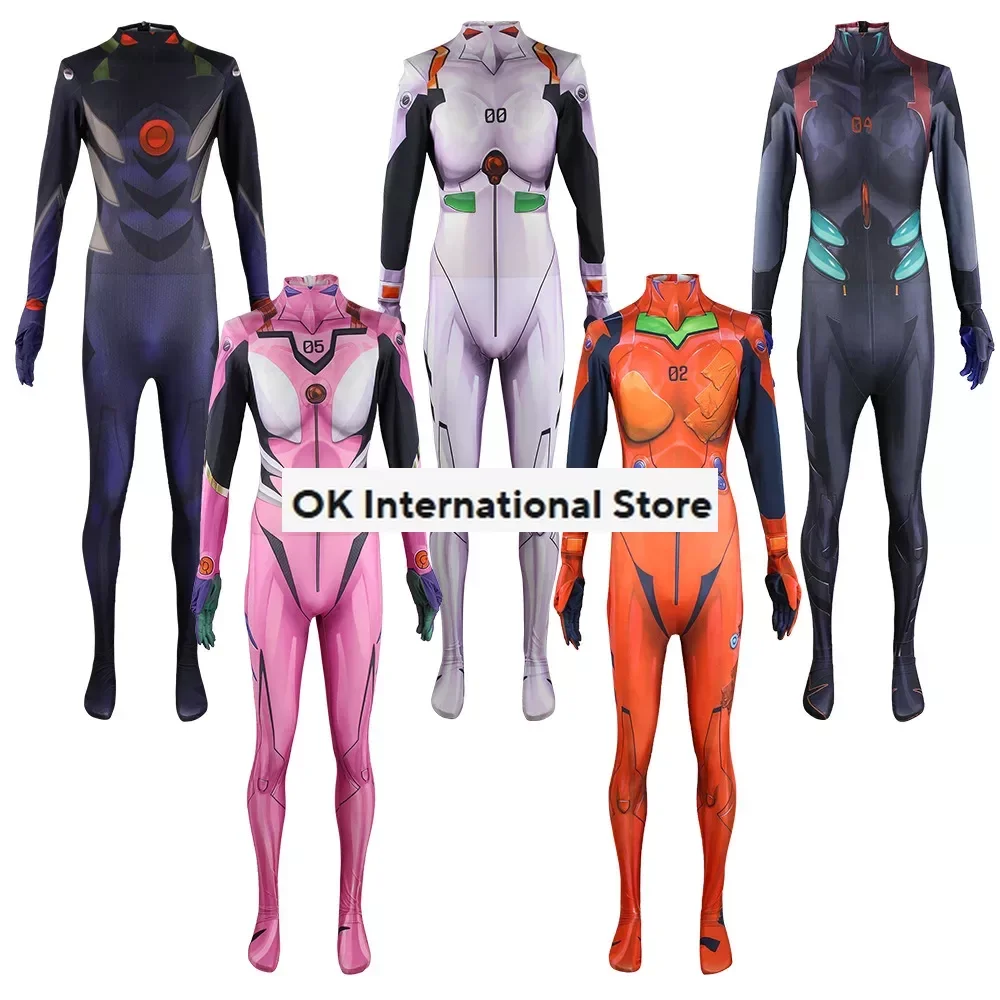 Japanse Anime Asuka Langley Soryu Mari Rei Ayanami Cosplay Kostuum Eva Asuka Test Jumpsuits Zentai Pak Bodysuit Voor Halloween