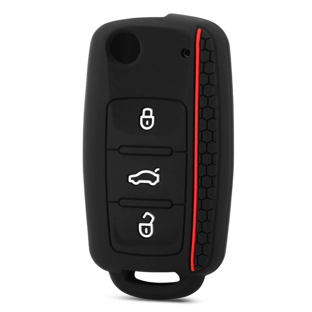 Silicone Car Key Protection Shell Bag Car Key Cover Case Protector Car Key Cover Case Shell for VW Polo Phaeton Skoda Seat Bora