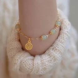 Chinese Style Fu Character Lucky Bracelet Creative All-Match Auspicious Cute Female Temperamental Fashion Gifts