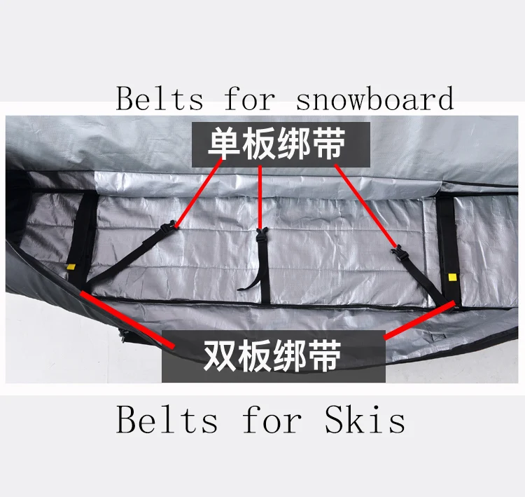 length 168 +8 cm extendable pocket Snowboard / Skis Bag With Wheels | Large Capacity Can Hold Two Sets Of snowboard/skis a7344