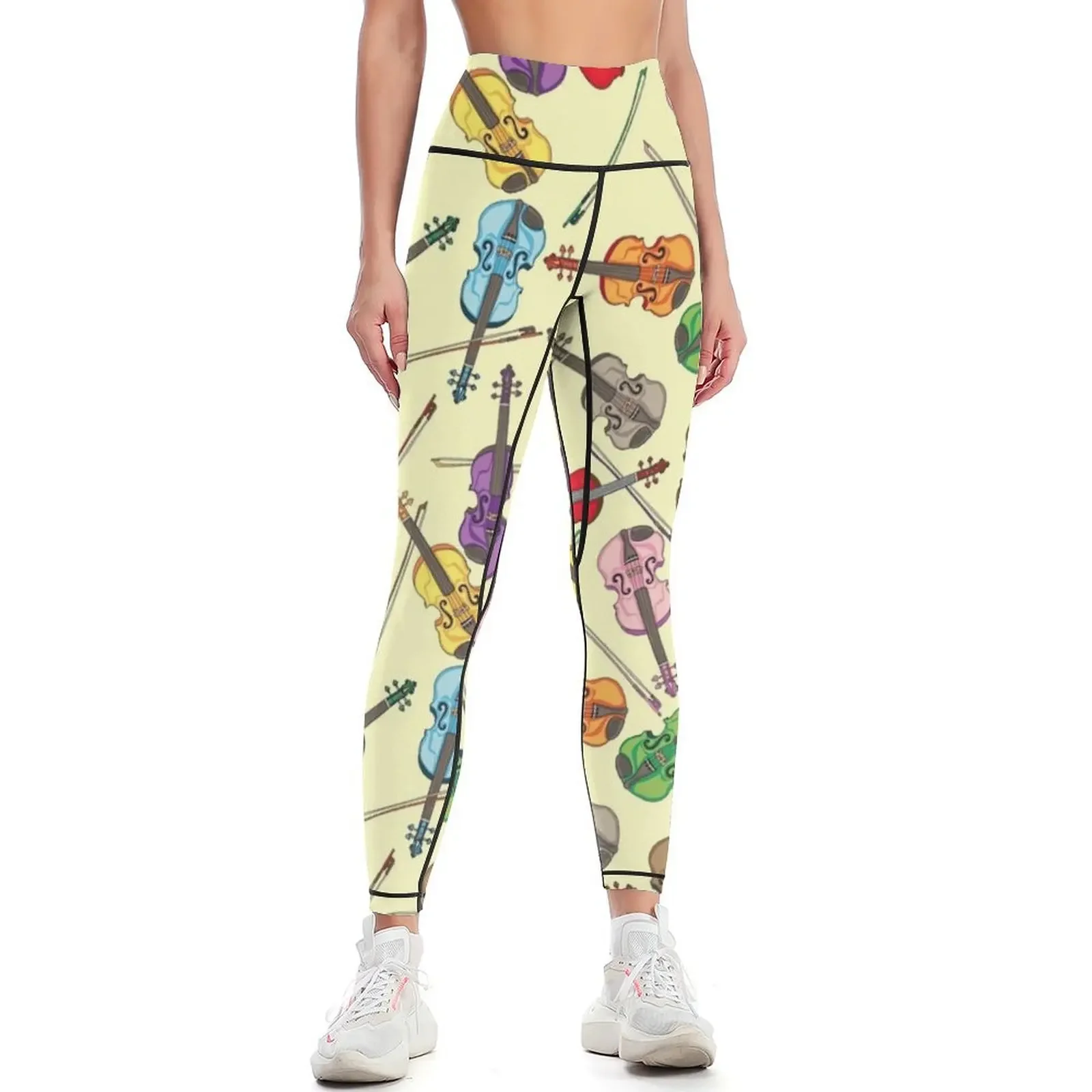 

Vintage Colorful Violin Leggings push up tights for trousers sports for push up Pants sport Womens Leggings