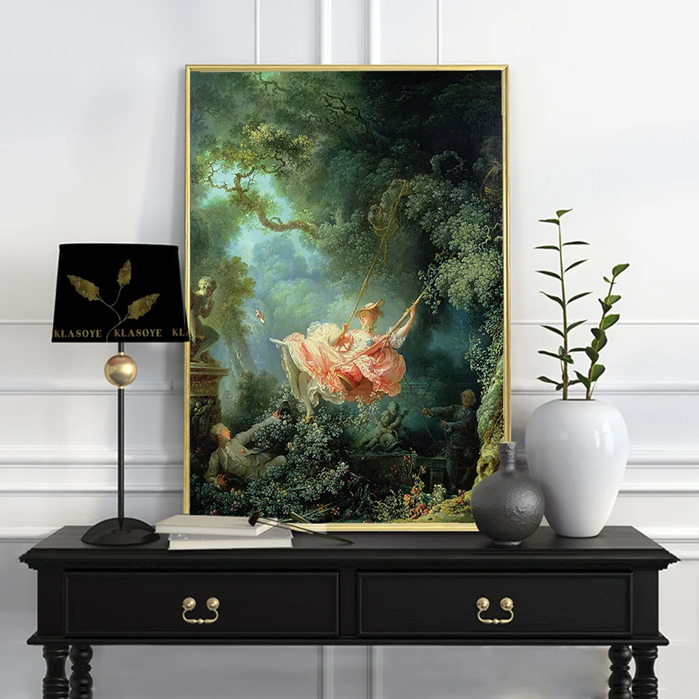 

Jean Honore Fragonard Vintage Poster The Happy Accident Of The Swing Painting Canvas Bedroom Print Wall Art Home Decor Picture