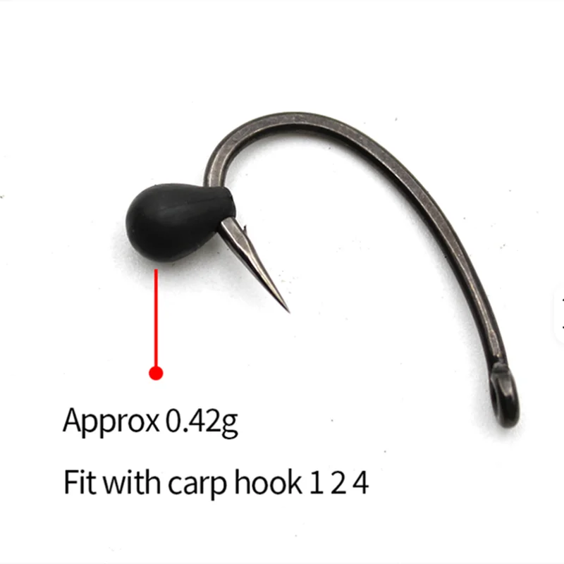 50 Uds. * cuentas de gancho de tiro de tungsteno, aparejos terminales de plomo, accesorios de pesca de carpa