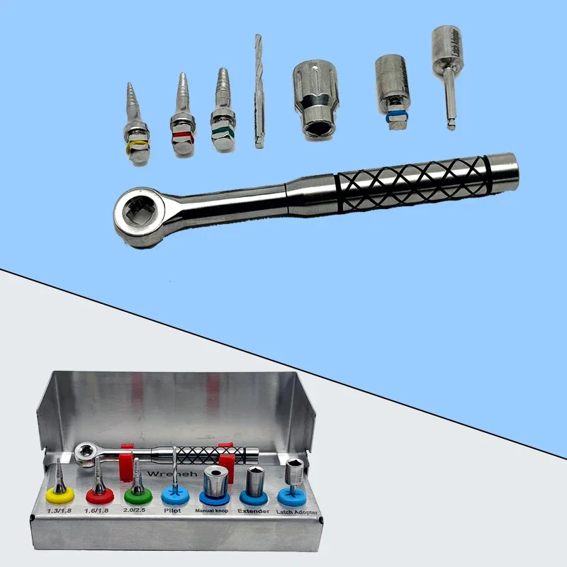 

Kit Dental Implant Removal Screw Driver Torque Wrench Ratchet Bone Expander Sos Set Remove Broken Fixture Repair Tools Kit