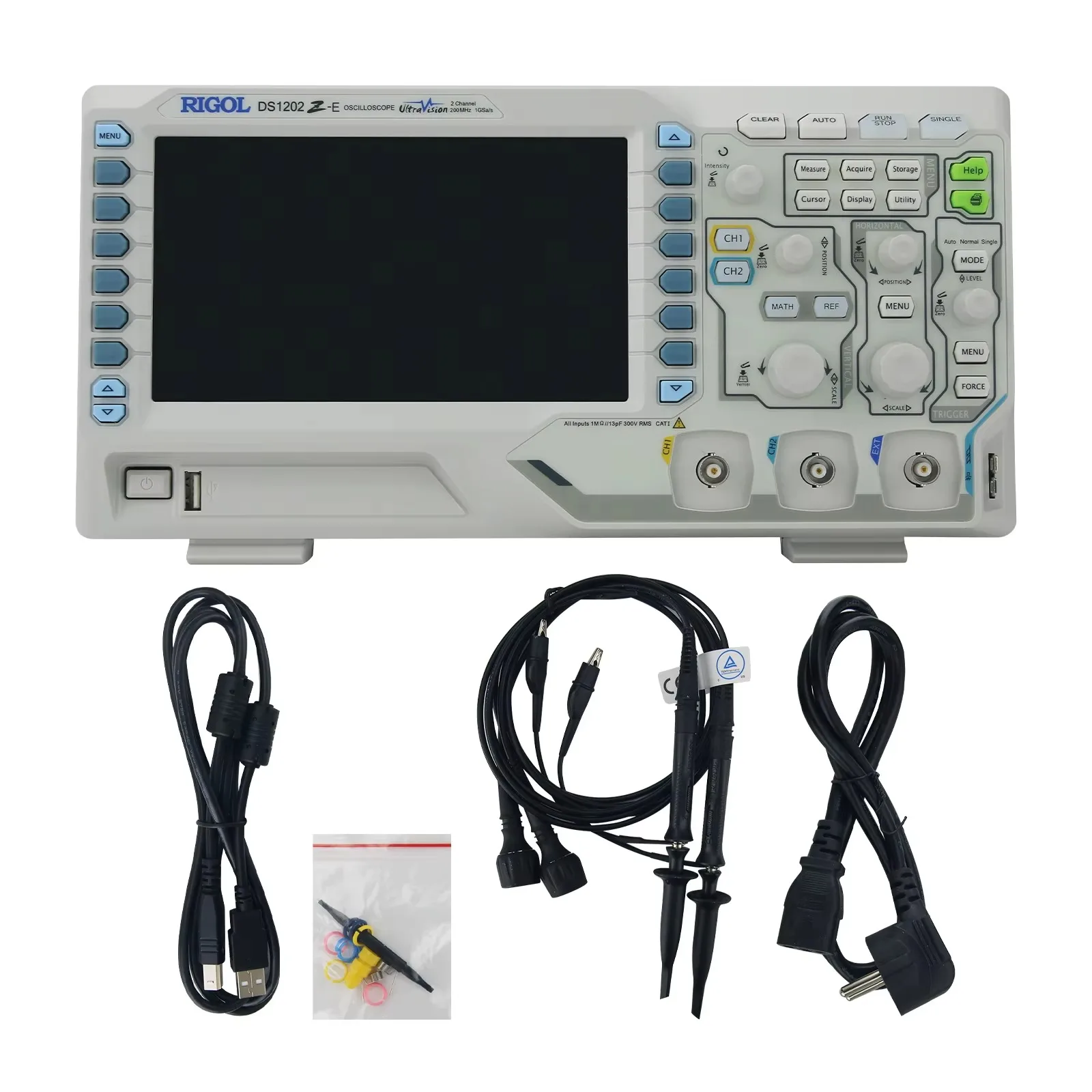 DS1202Z-E 200MHz Bandwidth Dual Channel Digital Oscilloscope Support Multiple Languages