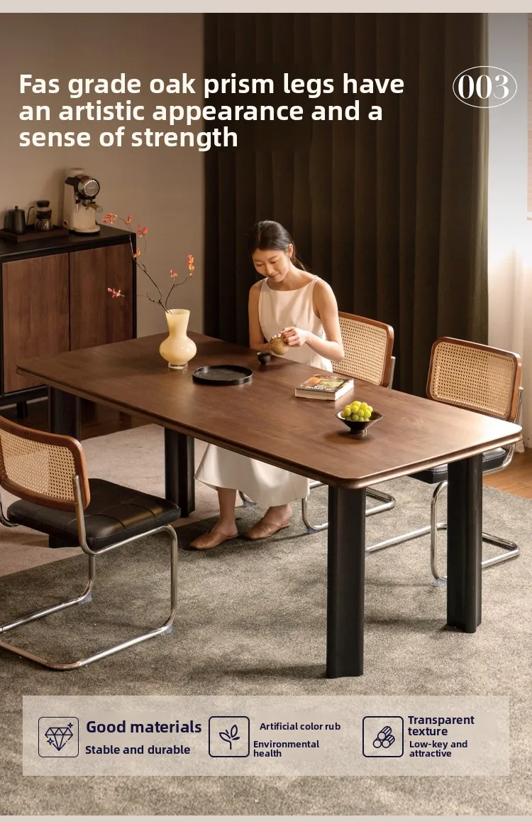 LMM solid wood dining room vintage-style large panel table for home long workbench
