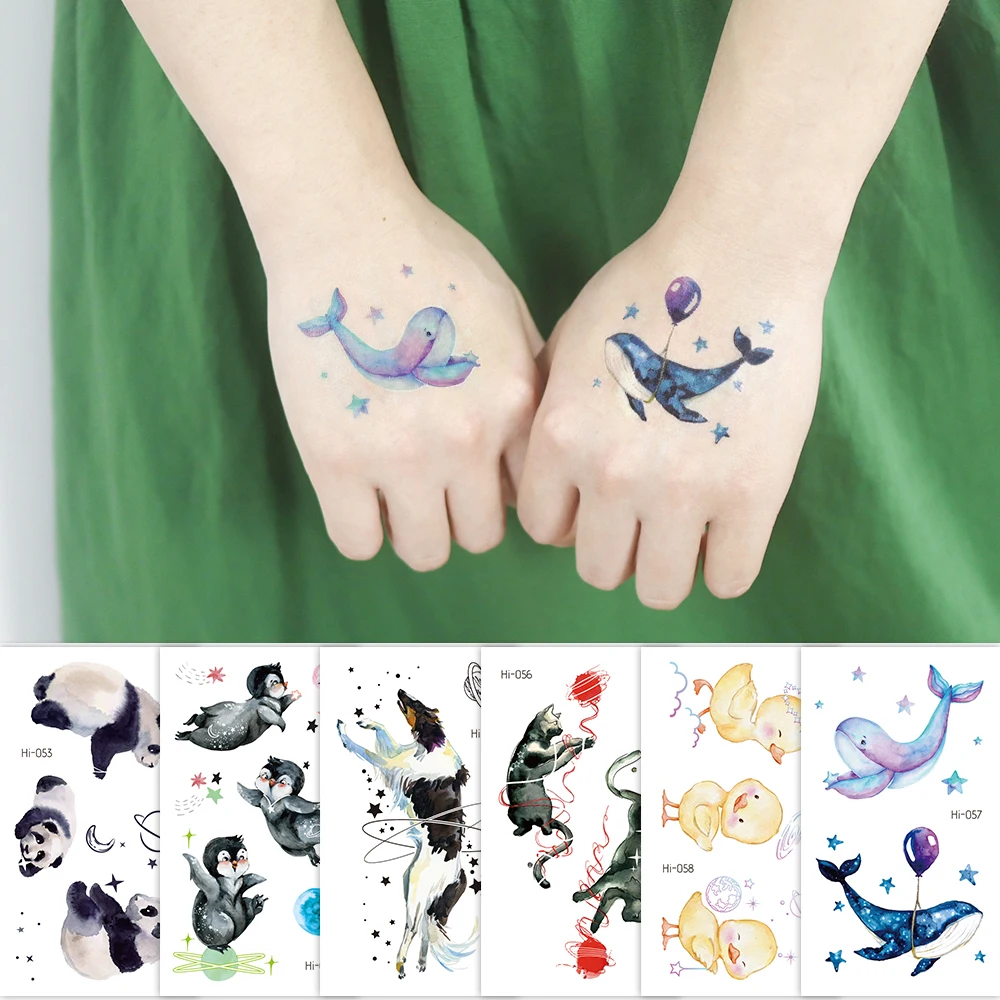 VeeCharm - Animal Glow Temporary Tattoos Stickers - Waterproof, Luminous, cute critters - Fake Tattoo, 1/6/7 Sheet