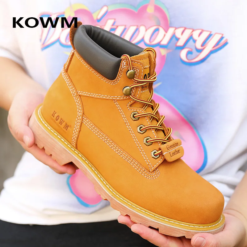 

KOWM Cowhide Hiking Shoes Men Waterproof Tactical Hunting Boots Desert Combat Ankle Boots Male Motorcycle boots travel sneakers