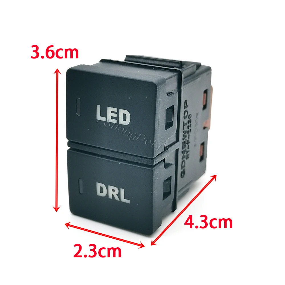 1PC Fit For Honda CRV URV AVANCIER CITY Car Dual Switch Radar Fog Light Power on Off LED DRL Auto Light Switch Button with Wire