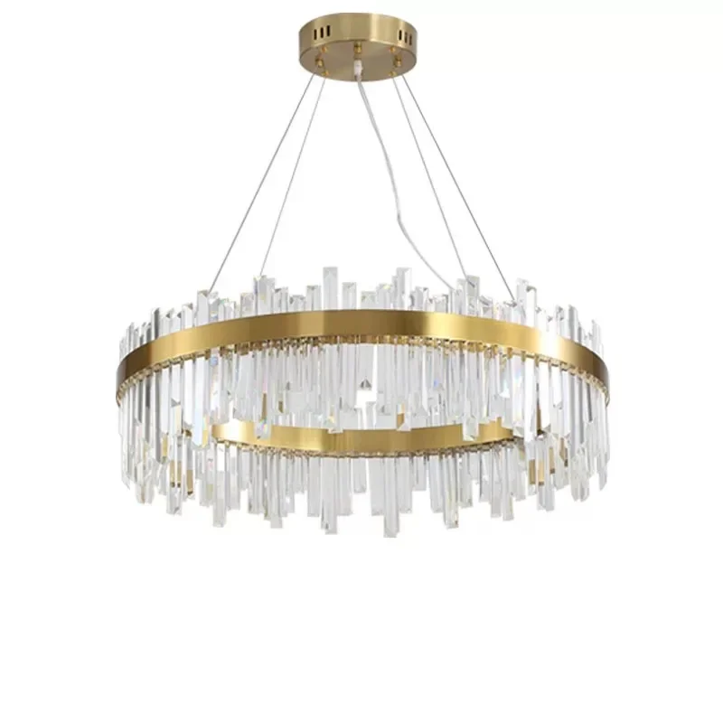 

Light luxury crystal living room chandelier, postmodern minimalist creative atmosphere designer bedroom lamp