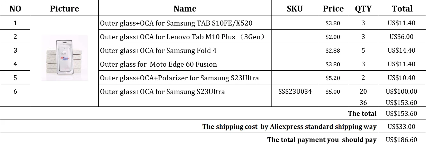 

Стекло ЖК-экрана для Samsung