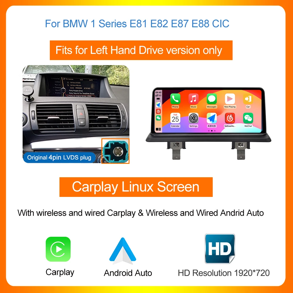 Autotop Linux Auto Multimedia Stereo Voor Bmw 1 Serie E87 E81 E82 E88 2009-2012 Carplay Android Auto 1920*720 Touchscreen Bt - afbeelding 1
