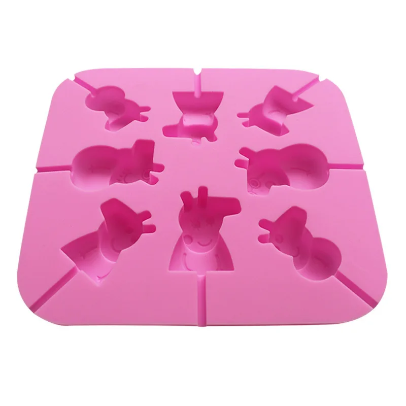 8-even Pig Lollipop Silicone Mold DIY Chocolate Mould 265