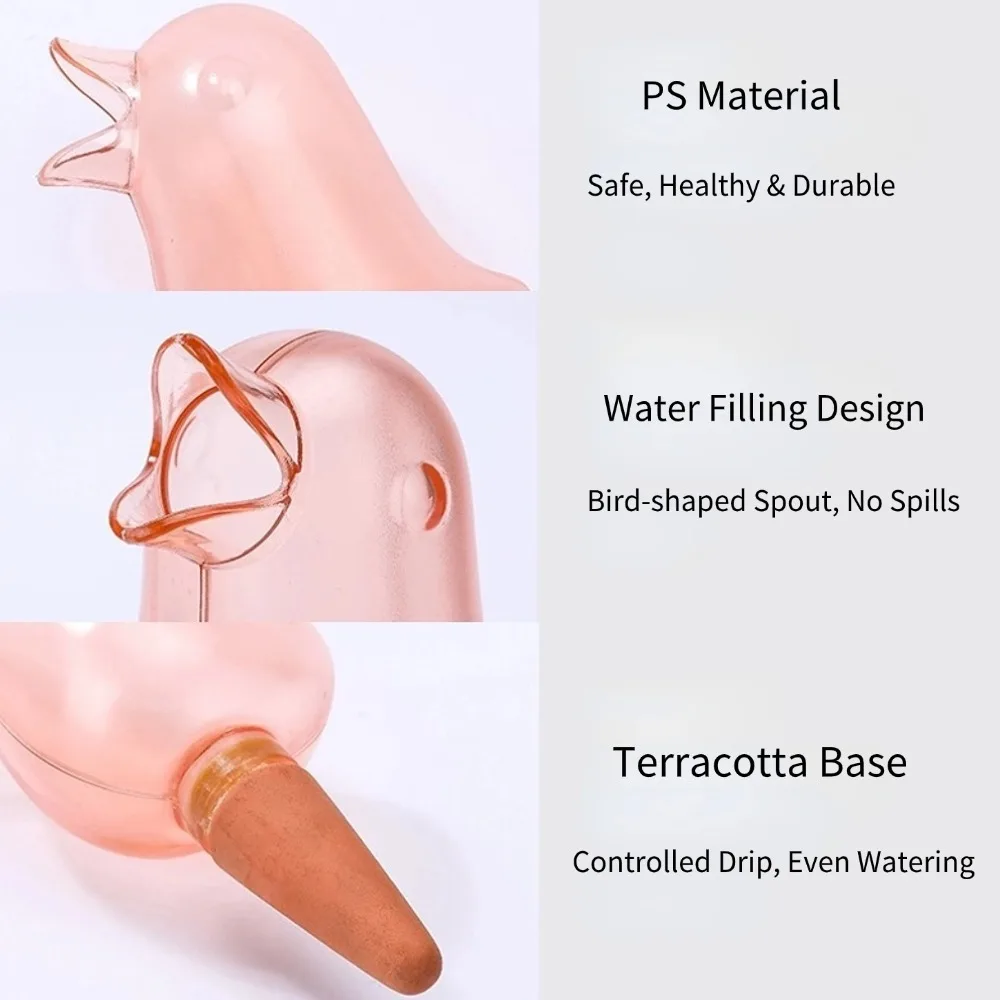 Bird Shape Plant Watering Device Automatic Drip Irrigation Terracotta Slow Release Self Watering Spikes for Indoor Potted Plants view 5