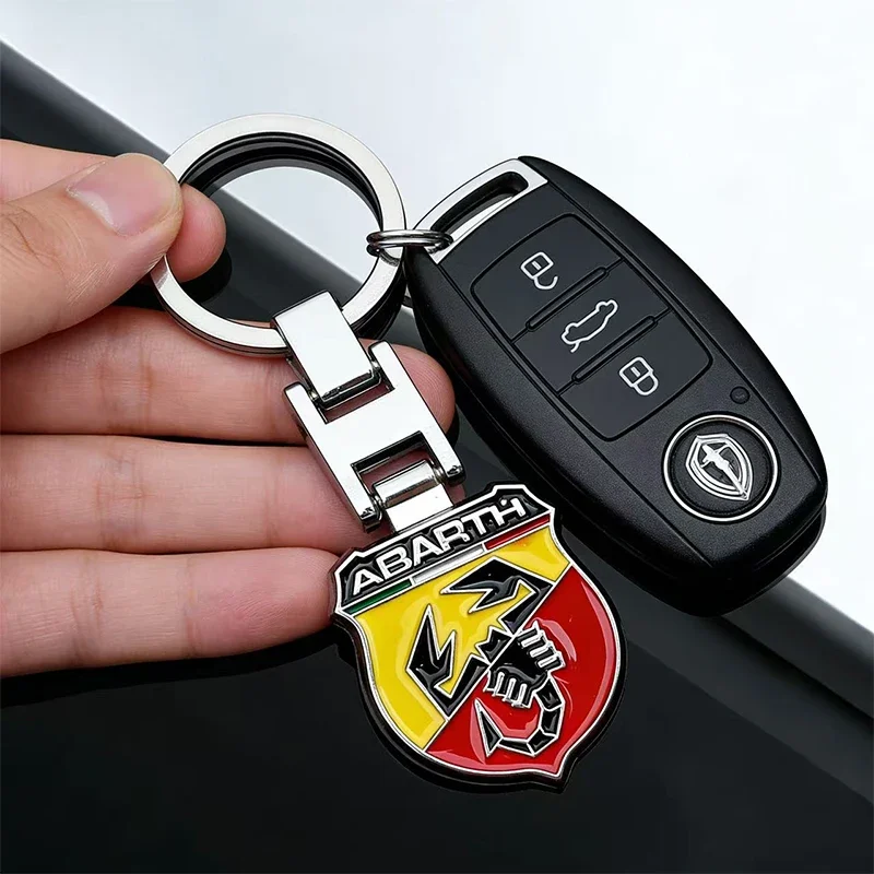 Metal Car Keychain Ring Key Pendant Suitable for Fiat Abarth 500 Tipo FR Panda Argo Freemont Viaggio Bravo Punto Doblo