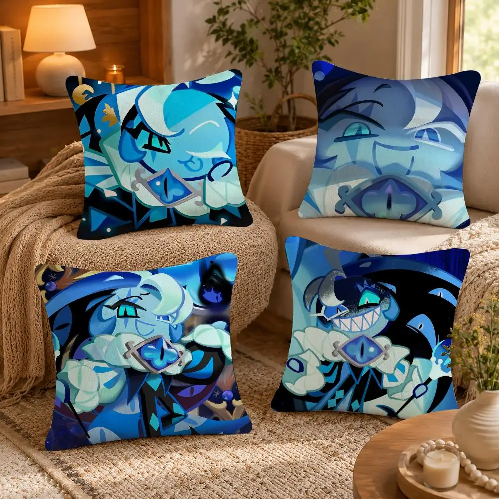 S-Shadow Milk Cookie Anime Cushion Cover Soft Short Plush Pillow Case Double Sided Print Washable Sofa Bed Home Decor Gift