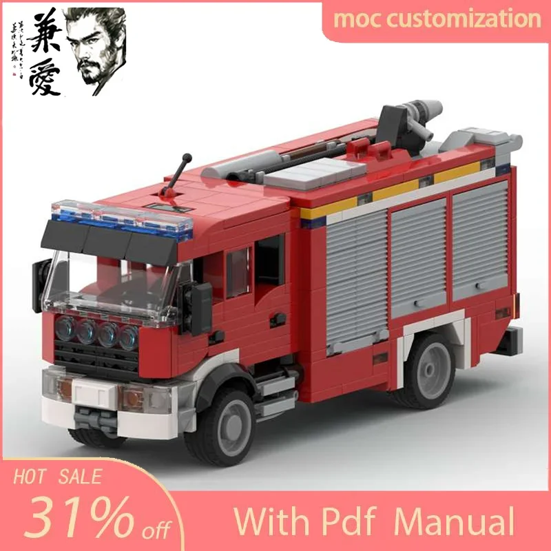 

501pcs Moc City Car RENAULT Fire Truck Model Building Blocks DIY Creative Assembly Educational Bricks Toys Kids Holiday Gifts
