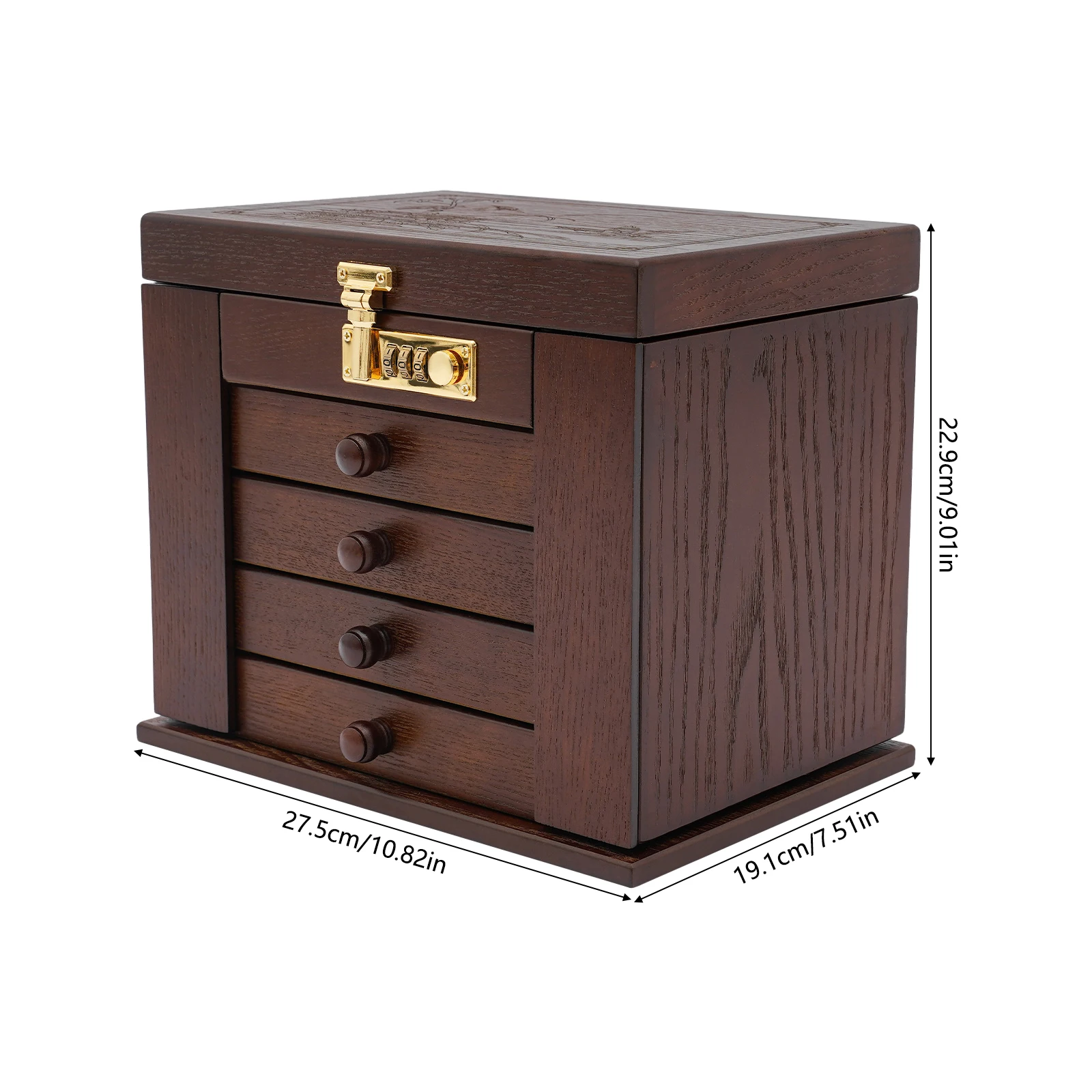 Schmuckaufbewahrungsbox, exquisiter und rustikaler Schmuck-Organizer, leicht zu reinigen, ideales Geschenk für Schlafzimmer/Wohnzimmer/Ankleidezimmer – Detail 2