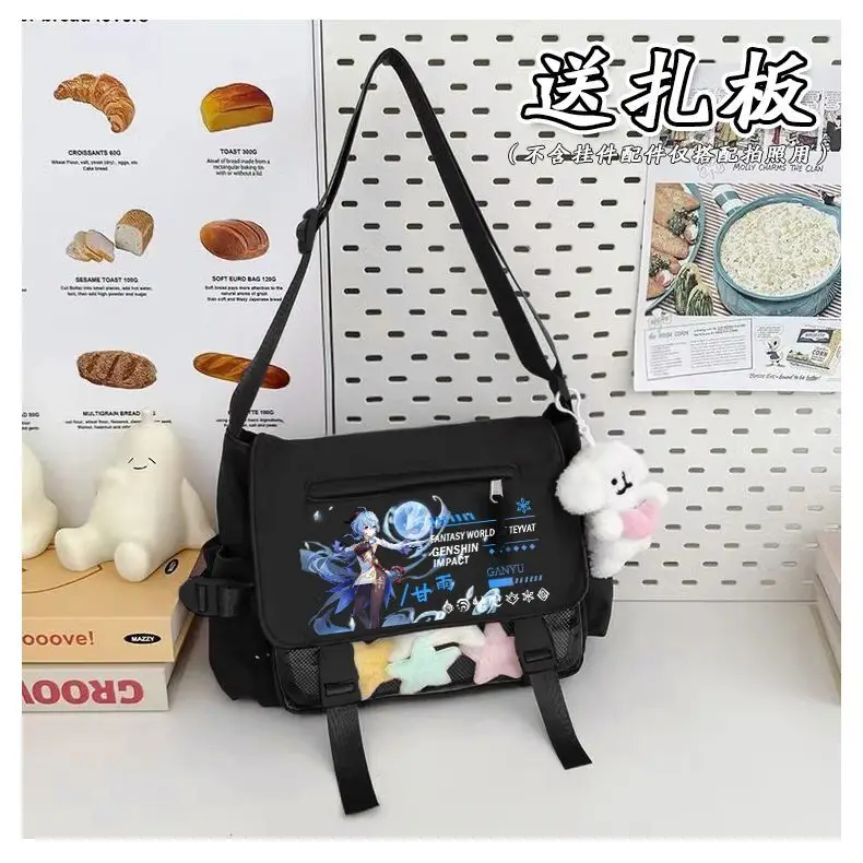 Genshin Impact Transparent Pain Single Shoulder Elementary Middle School Venti Xiangliu Large Capacity Boys Girls Crossbody B