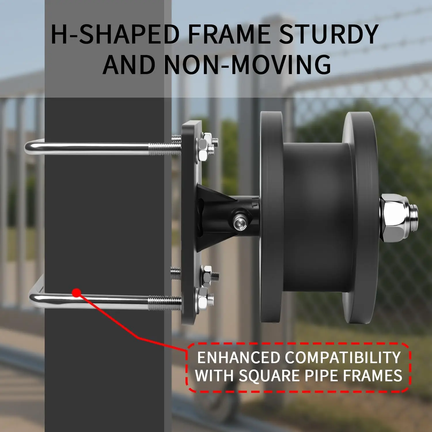4 Pack Nylon Cantilever Rollers, Heavy-Duty Sliding Gate Roller Kit, for 4" Square Post x 2" Chain Link Fence Gate Frame, Cantil