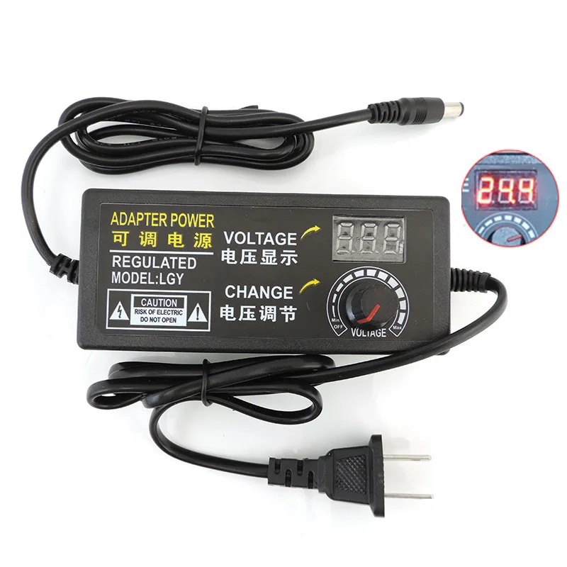 Universal AC/DC Adapter with Display Screen Adjustable Power Supply Adapter AC 100-220V to DC 3-24V 3A 3-12V 5A 3-24V 2A