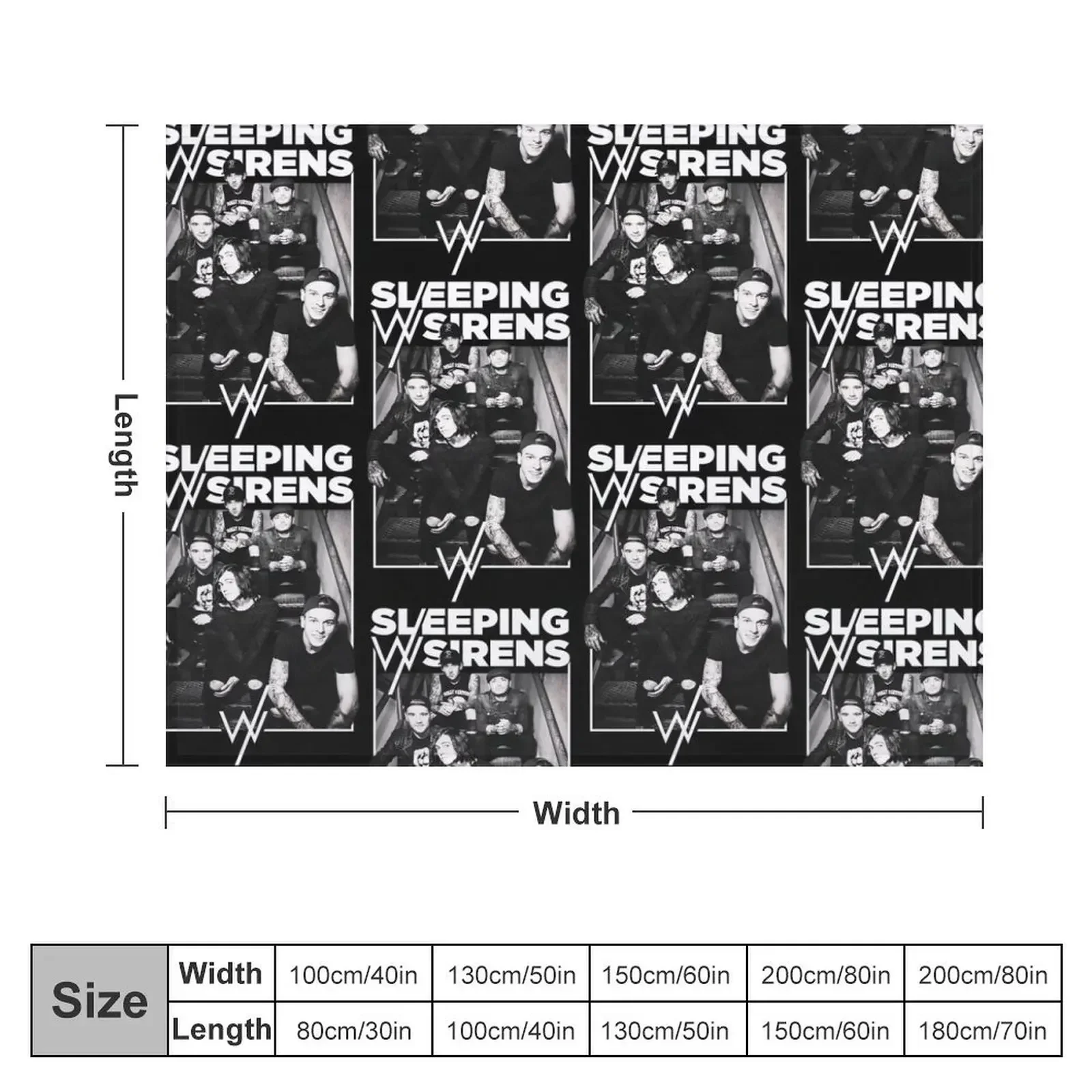 Sleeping with sirens - Band T-shirt Throw Blanket Luxury Flannel Personalized Gift Large Blankets