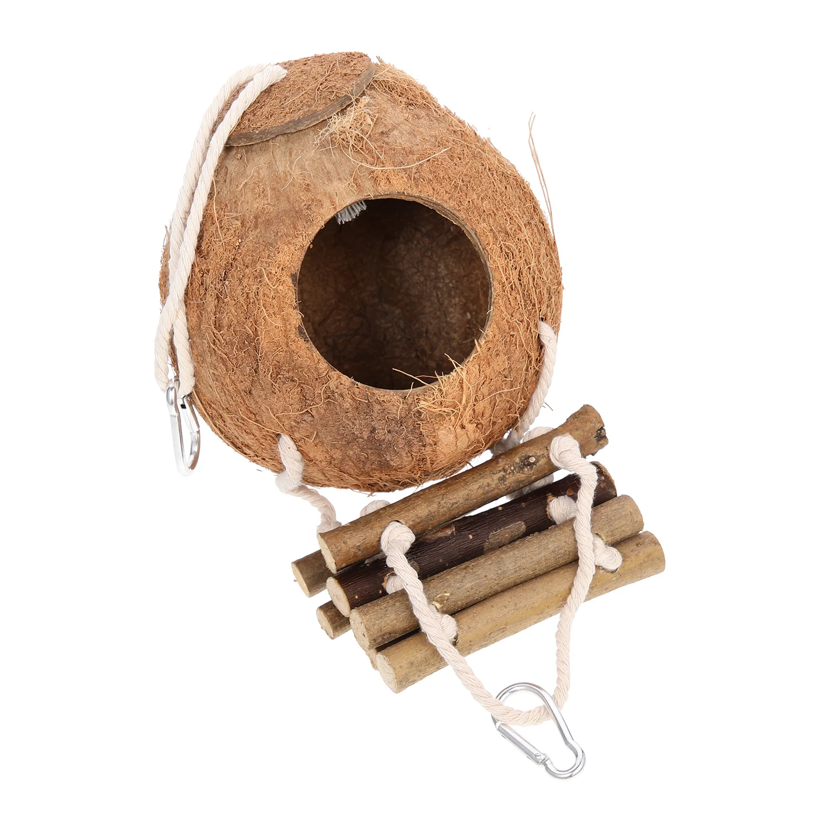 

1Set Decorative Coconut Shell Bird House Wear-Resistant Hanging Parrot Nest Hamster Accessory Bird Supply Wear- Nests