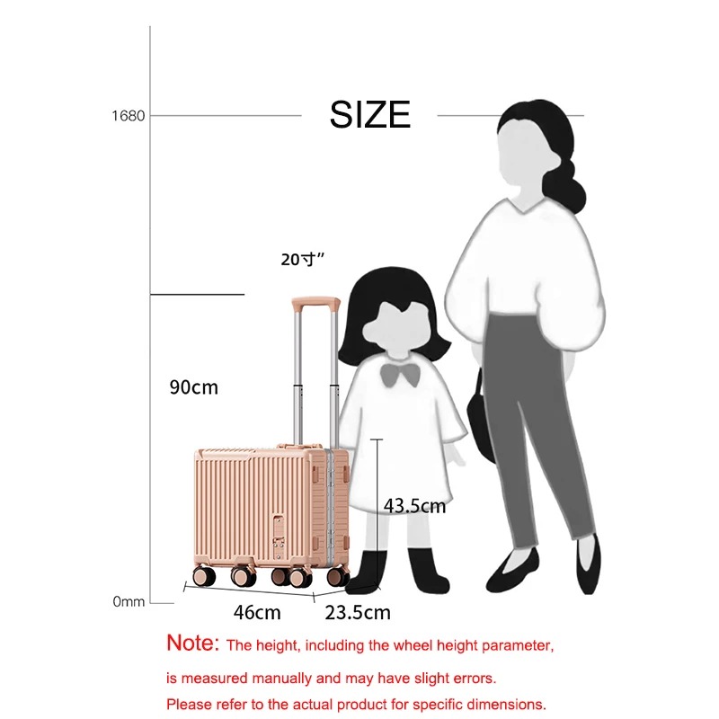 20 inch Mini Travel Suitcase Aluminum Frame Box Luggage Organizer Chirldren Ride Case Small Password Box Boarding Case Carry-On
