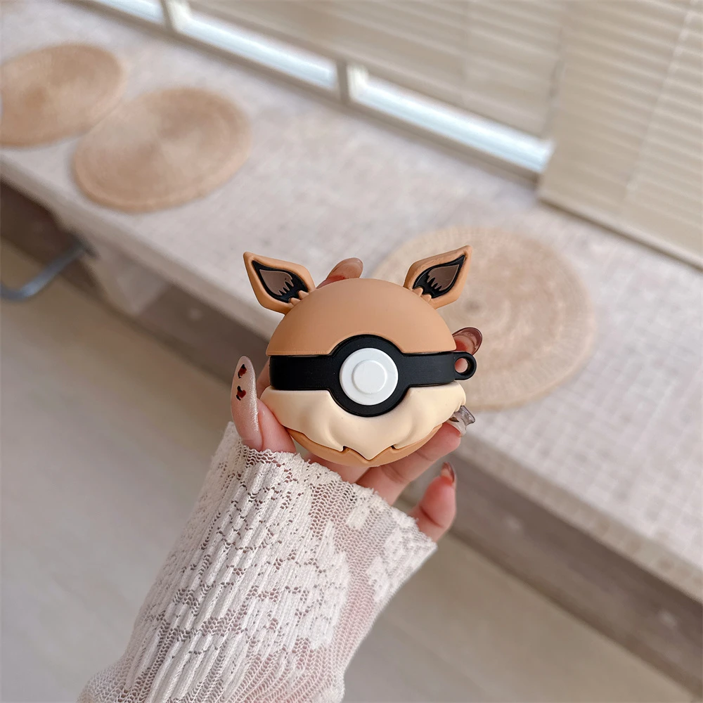 Чехол для наушников 3D Pocket Monsters Pokemon Poké Ball Evoli для Airpods 4, 2, 3, 1 Pro 3, 2, защитный чехол для беспроводной Bluetooth-гарнитуры