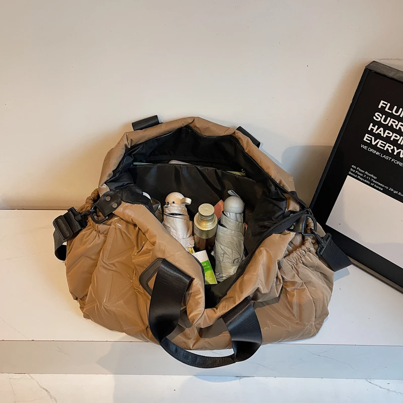 مصمم حقيبة كتف منتفخة المرأة مبطن الفضاء أسفل ريشة مبطن حقيبة يد قطنية الشتاء حمل كبيرة الحجم تخزين التسوق المحفظة