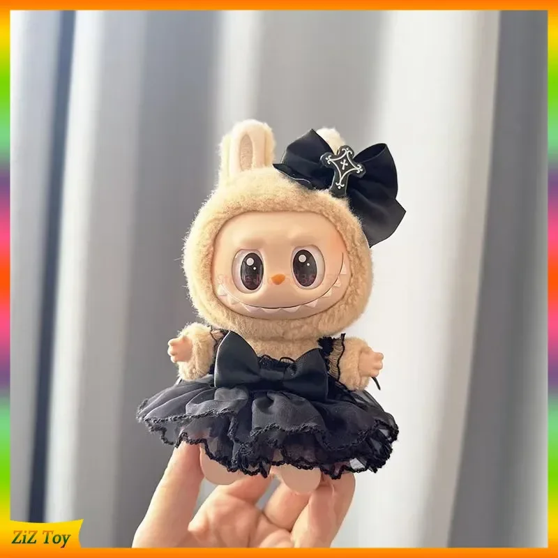 

For Small Labubu V1 V2 Clothes Mini Doll'S Clothes Outfit Accessories Devil Bat Wings Black Gauze Dress Labubu Accessories