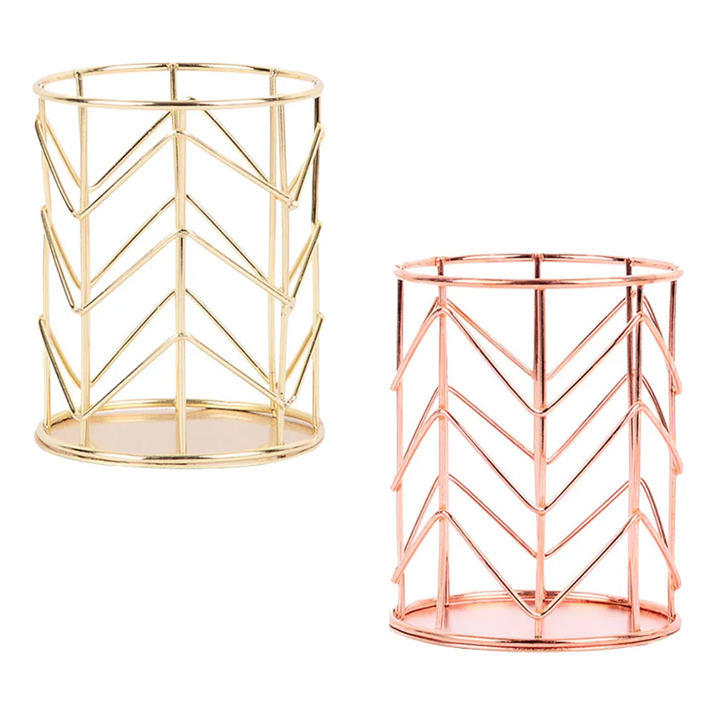 Metall Make-Up Lagerung Halter Schreibtisch Organizer Stift Schreibwaren Korb Stift Halter Büro Dekor Werkzeug Container